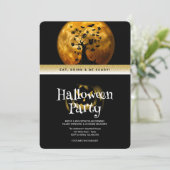 ハロウィンパーティー ゴシックファンタジー ムーン 招待状 (スタンド正面)