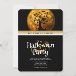 ハロウィンパーティー ゴシックファンタジー ムーン 招待状