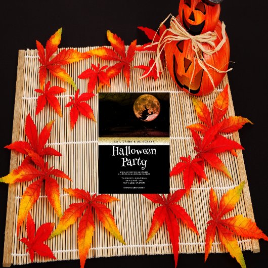 ハロウィンパーティー ゴシックファンタジー 月の魔女 招待状