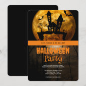 ハロウィンパーティー ゴシックムーン 招待状 (正面/裏面)