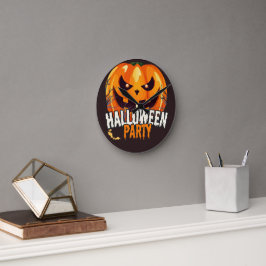 ハロウィンパーティー – ジャックオーランタンデザイン ラウンド壁時計