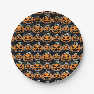 ハロウィンパーティー ジャック・オ・ランタン スケアリーカボチャ ペーパープレート