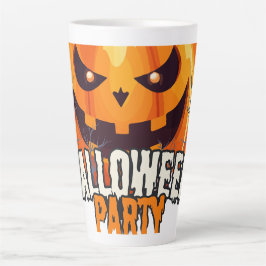 ハロウィンパーティー – ジャック・オ・ランタン デザイン カフェラテマグ