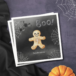 ハロウィンパーティー スケルトン 黒い紙 スタンダードカクテルナプキン