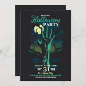 ハロウィンパーティー ゾンビ墓地パーティー 招待状 (正面/裏面)