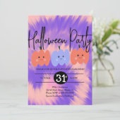 ハロウィンパーティー タイダイ 描き下ろし カボチャ 招待状 (スタンド正面)