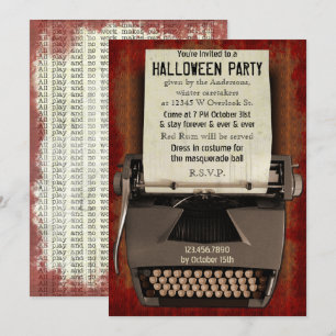 ハロウィンパーティー タイプライター 怖い ホラー 大人 招待状