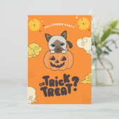 ハロウィンパーティー　トリックオアトリート　シャム猫　かぼちゃ シーズンカード (スタンド正面)