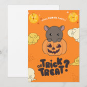 ハロウィンパーティー トリックオアトリート タピオカパンプキンホリデー シーズンカード (正面/裏面)