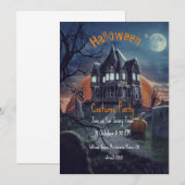 ハロウィンパーティー ハロウィンカード おばけ屋敷 招待状 (正面/裏面)