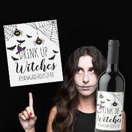 ハロウィンパーティー・バチェラー・パーティーに「Drink Up Witches」 ワインラベル