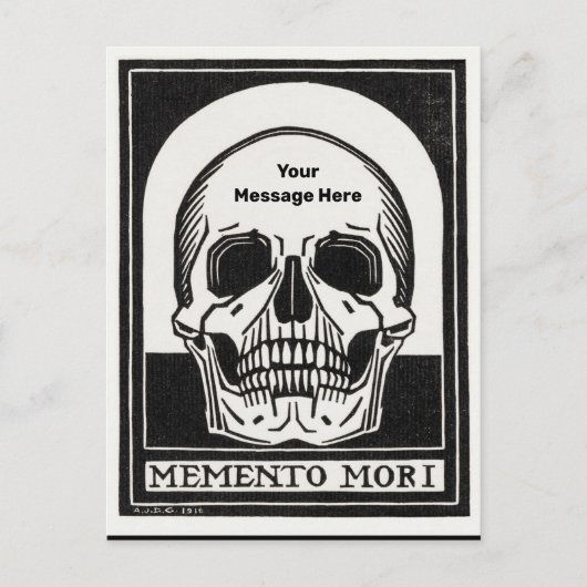 ハロウィンパーティー パーソナライズド スケルトン 誕生日 ポストカード (正面)