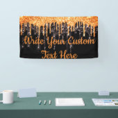 ハロウィンパーティー フォトブース 背景 オレンジ 黒 横断幕 (トレードショー)