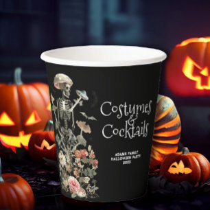 ハロウィンパーティー ブラック スプーキー コスチューム＆カクテル 紙コップ