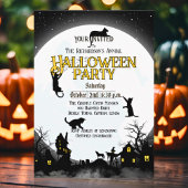 ハロウィンパーティー モノクロ 招待状