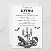 ハロウィンパーティー - ワタリガラス、ドクロ、コウモリ 招待状 (正面)
