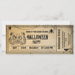ハロウィンパーティー ヴィンテージ ゴシック スケルトン チケット 招待状