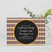 ハロウィンパーティー 幾何学的な形と線 招待状 (スタンド正面)