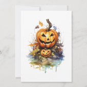 ハロウィンパーティー 怖い家 かぼちゃ 招待状 (裏面)