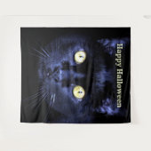 ハロウィンパーティー 怖い黒猫 ホラー ナイト タペストリー (正面(横))