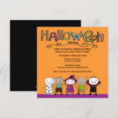 ハロウィンパーティー 招待状 (正面/裏面)
