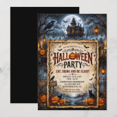 ハロウィンパーティー 招待状 (正面/裏面)