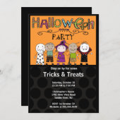 ハロウィンパーティー 招待状 かわいい (正面/裏面)