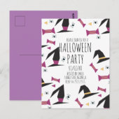 ハロウィンパーティー 蜘蛛 魔女 帽子 キャンディ ポストカード (正面/裏面)