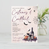 ハロウィンパーティー　衣装とカクテルのご招待 招待状 (スタンド正面)