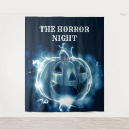 ハロウィンパーティー 邪悪な青いかぼちゃのホラー怖い タペストリー