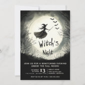 ハロウィンパーティー、魔女の夜、女子会 招待状 (正面)