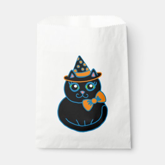 ハロウィンパーティー 黒猫 おやつ 袋 (正面)