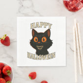 ハロウィンパーティー 黒猫 スタンダードランチョンナプキン (インサイチュ)