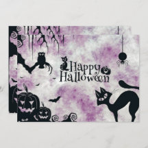 ハロウィンパーティー 黒猫 邪悪なカボチャ 怖いフクロウ