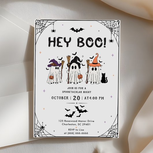 ハロウィンパーティー Hey Boo 招待状
