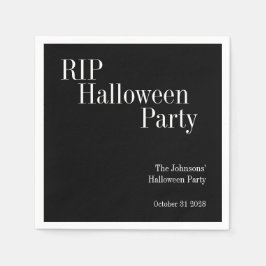 ハロウィンパーティー RIP 黒と白 スタンダードカクテルナプキン