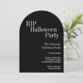 ハロウィンパーティー RIP 黒と白 招待状 (スタンド正面)