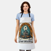 ハロウィンパーティーTシャツ スプーキーな宴 幽霊の館 1 エプロン (着用した状態)