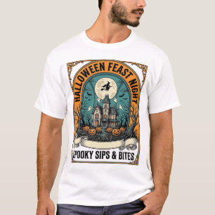 ハロウィンパーティーTシャツ スプーキーな宴 幽霊の館 1 Tシャツ
