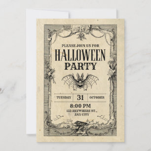 ハロウィンパーティ ヴィンテージ ゴシック インビテーション