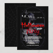 ハロウィンパーティ ヴィンテージ ゴシック ハウス 招待状 (正面/裏面)