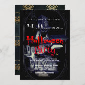 ハロウィンパーティ ヴィンテージ ゴシック 招待状 (正面/裏面)