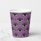 ハロウィンパープルアイボールパターン 紙コップ (裏面)