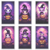 ハロウィンパープルエモペンギンと友人2 シール (正面)