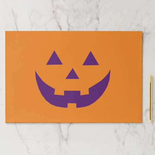 ハロウィンパープルオレンジハロウィーンのカボチャのちょうちんランチョンマット ペーパーパッド (インサイチュ)