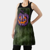 ハロウィンパープルカボチャグランジグリーン エプロン (インサイチュ)