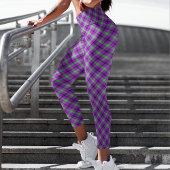 ハロウィンパープルグリーンタータンチェックパタモダンーン レギンス