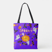 ハロウィンパープル可愛いお祭りグッズ トートバッグ (裏面)