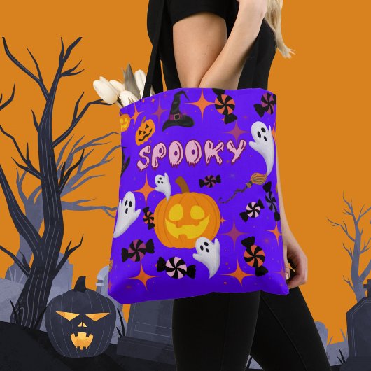 ハロウィンパープル可愛いお祭りグッズ トートバッグ