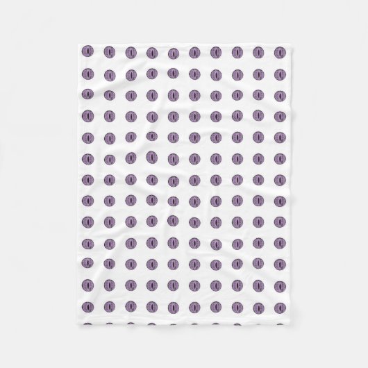 ハロウィンパープル水玉模様の目 フリースブランケット (正面)